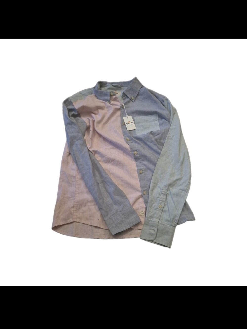Marine Layer Men California Oxford Shirt Size Small Multi Colorblock Cotton